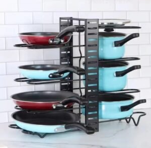 Support rangement casseroles et couvercles