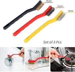 Lot de 3 mini brosses métalliques de nettoyage multifonctions – Image 3