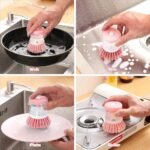 Brosse nettoyage avec réservoir liquide vaisselles