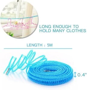 Corde à linge en nylon coupe-vent pour séchage vêtements 5 mètres – Image 3