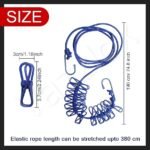Corde à linge élastique avec de 2 crochets et 12 pinces - Image 3