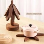 Set de 4 sous-plats avec support en bois moderne et pratique – Image 2