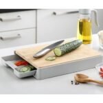 Planche à découper en bambou avec tiroir – Image 2