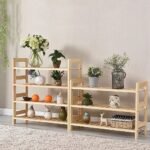 Meuble de rangement chaussures et autres 3 niveaux en bois