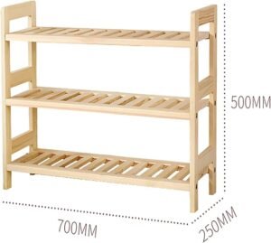 Meuble de rangement chaussures et autres 3 niveaux en bois – Image 2