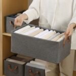 Panier de rangement pliable en tissu pour vêtements – Image 4