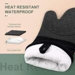 Set de 2 gants en silicone résistant à la chaleur en Noir – Image 3