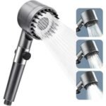 Pommeau de douche haute pression avec 4 modes, interrupteur d'arrêt et tête hydromassage....