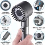 Pommeau de douche haute pression avec 4 modes, interrupteur d'arrêt et tête hydromassage.... - Image 4