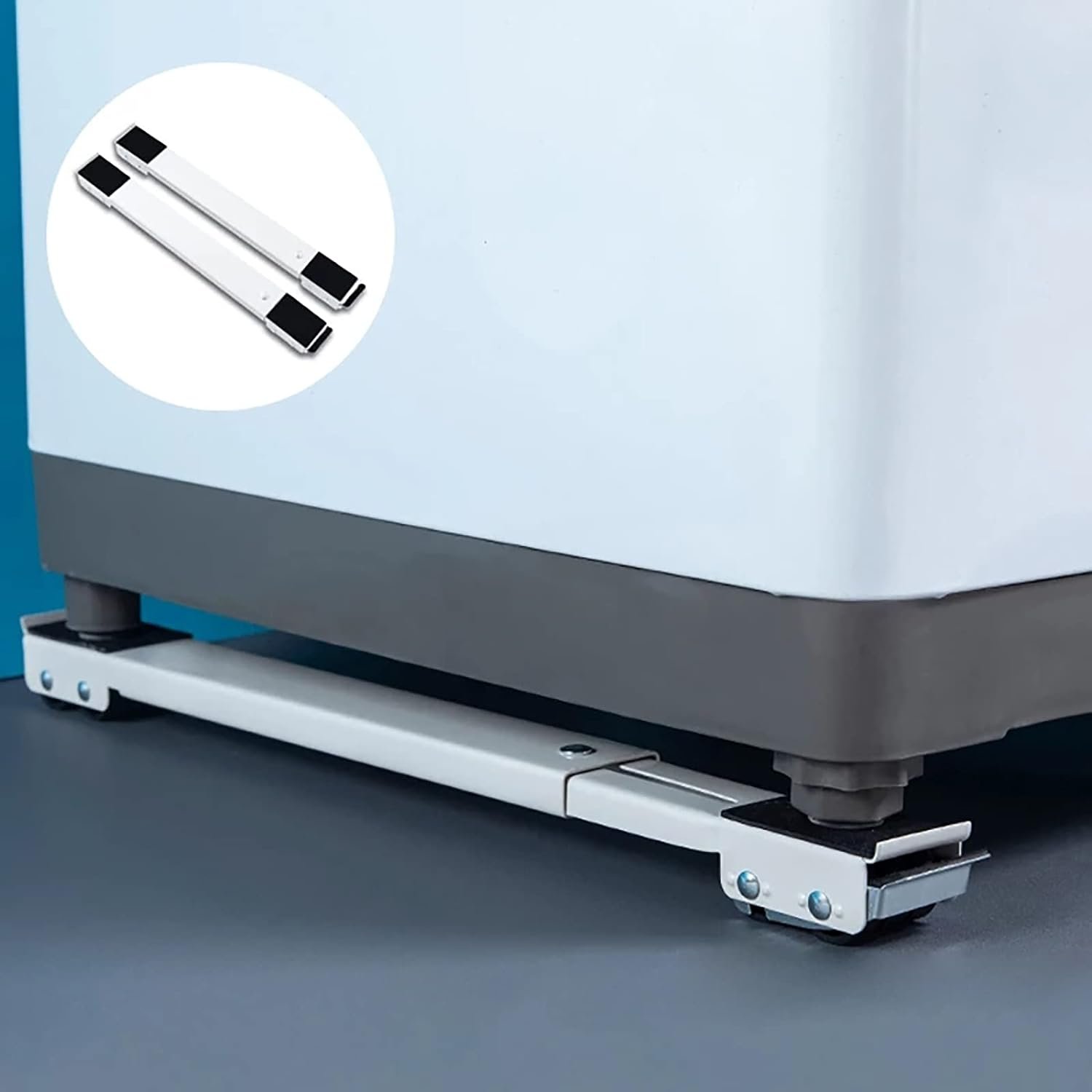 51xNmV0U9wS._AC_SL1500_.jpg barres à roulettes & Support Roulant 2 Pièces pour Lave-Linge et Réfrigérateur – Base Mobile Réglable pour Électroménager – Image 1