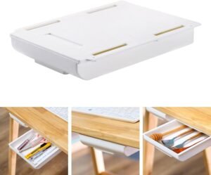 Tiroir coulissant auto-adhésif sous bureau – Rangement discret et pratique pour optimiser votre espace – Image 3