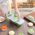 Mandoline de Cuisine Multifonction – Râpe & Coupe-Légumes avec Bac Collecteur