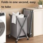 Panier de rangement pliable à roulette pour la vêtement – Image 2