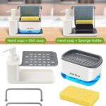 Distributeur de Savon Évier 3-en-1 – Pompe Liquide, Presse Vaisselle & Porte-Éponge – Image 4
