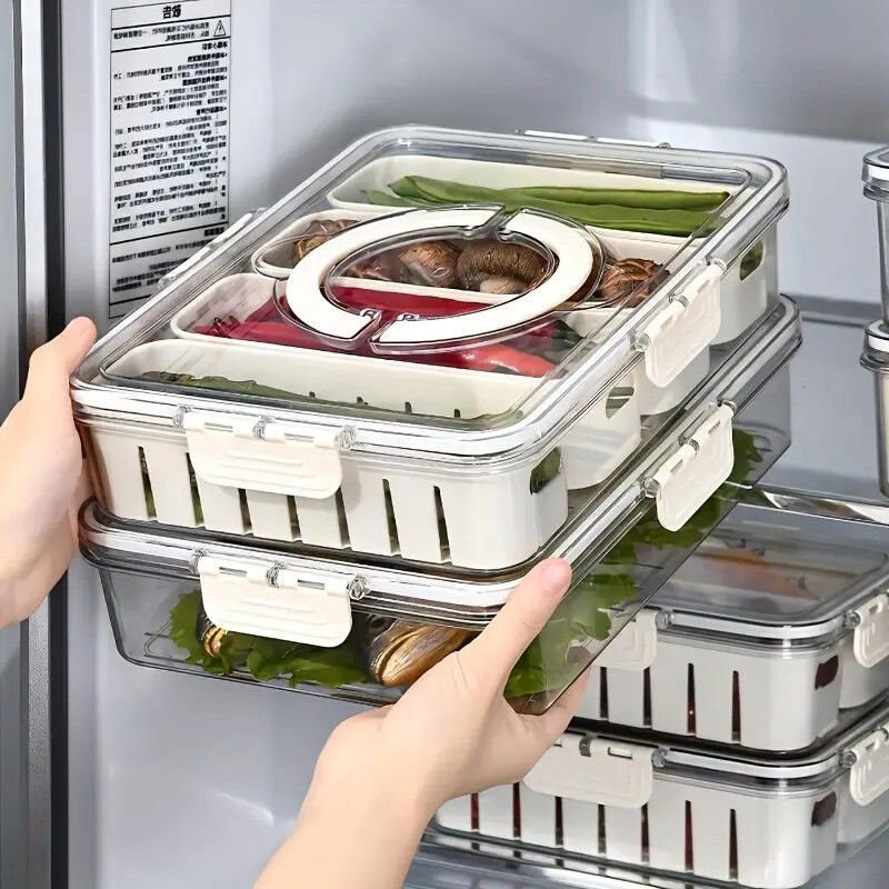 823f432e-e146-4628-a957-9bb0639d983f Boîte de Rangement Alimentaire Hermétique avec 4 Compartiments – Pratique pour Conservation et Organisation – Image 1