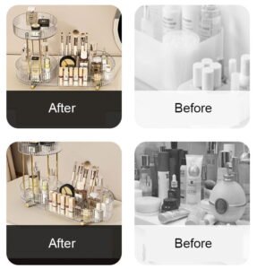 Organiseur de Maquillage à 2 Niveaux – Élégance Cristalline & Rangement Compact – Image 3