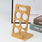 Porte-épices en bois bambou avec 6 pots en verre – Organisateur cuisine élégant et pratique - Image 3