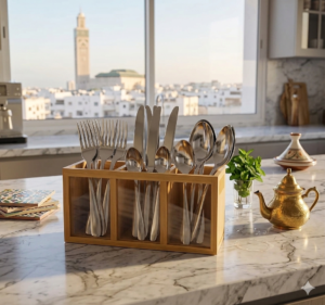 Organisateur d'Ustensiles en Bambou Naturel