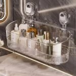Étagère murale adhésive pour salle de bain, installation sans perçage, support transparent pratique - Image 2