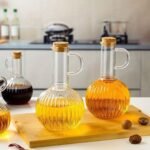 Set de 2 bouteilles 500ml en verre avec support en bambou – Image 4