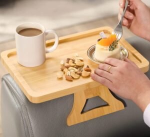 Plateau de Canapé Clipsable en Bambou – Image 3