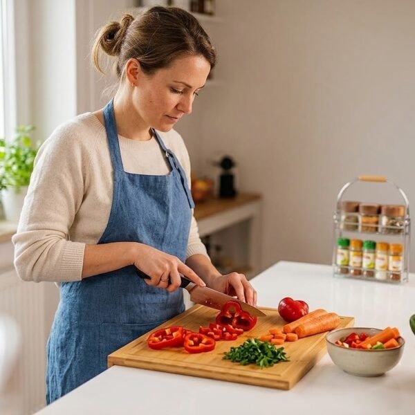 Planche en bois de bambou avec bord d'accrochage 35x24cm