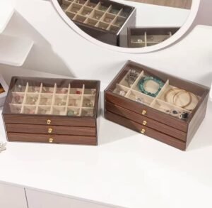 Coffret à Bijoux Luxueux à 3 Tiroirs – Image 3